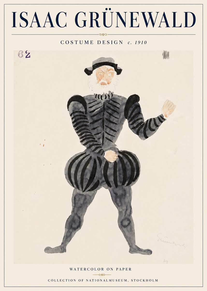Isaac Grünewald Costume Design C. 1910 No6 - Póster