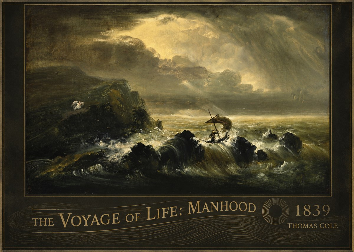 Thomas Cole The Voyage of Life: Manhood IV No6 - Póster