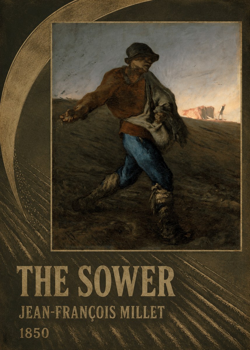 Jean-François Millet The Sower II No5 - Póster