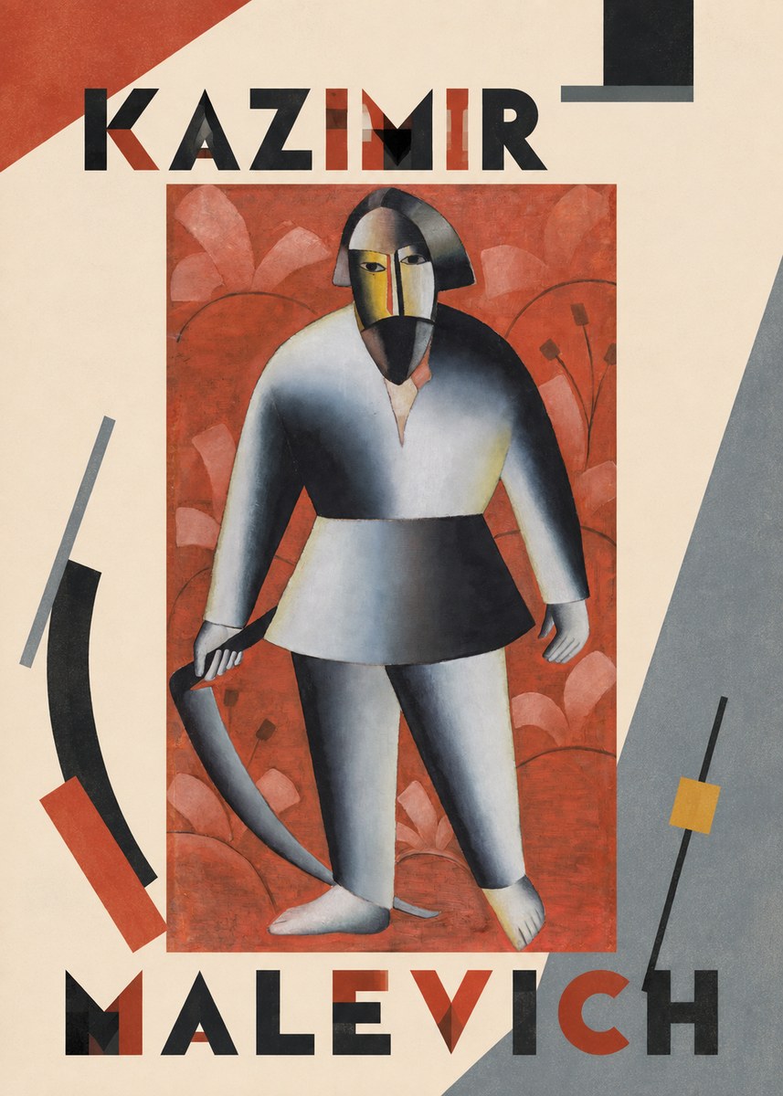 Kazimir Malevich Peasant with Scythe No6 - Póster