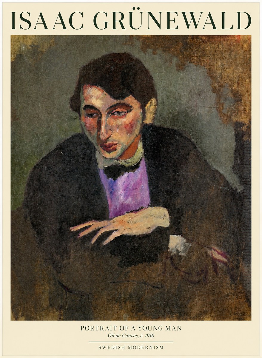 Isaac Grünewald Portrait of a Young Man No1 - Póster