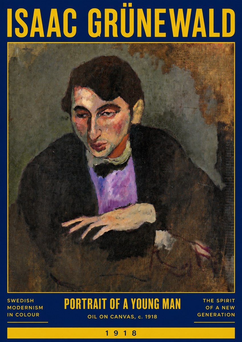 Isaac Grünewald Portrait of a Young Man No3 - Póster