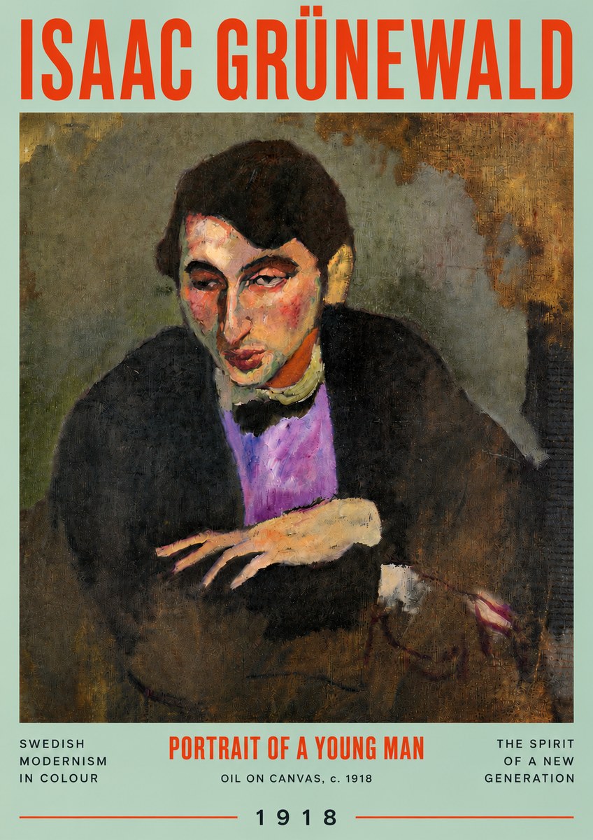 Isaac Grünewald Portrait of a Young Man No4 - Póster