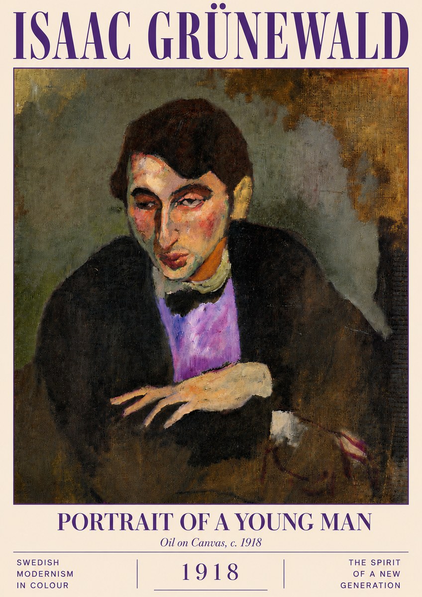 Isaac Grünewald Portrait of a Young Man No5 - Póster