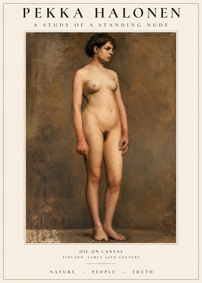 Pekka Halonen A Study of a Standing Nude No1 - Póster