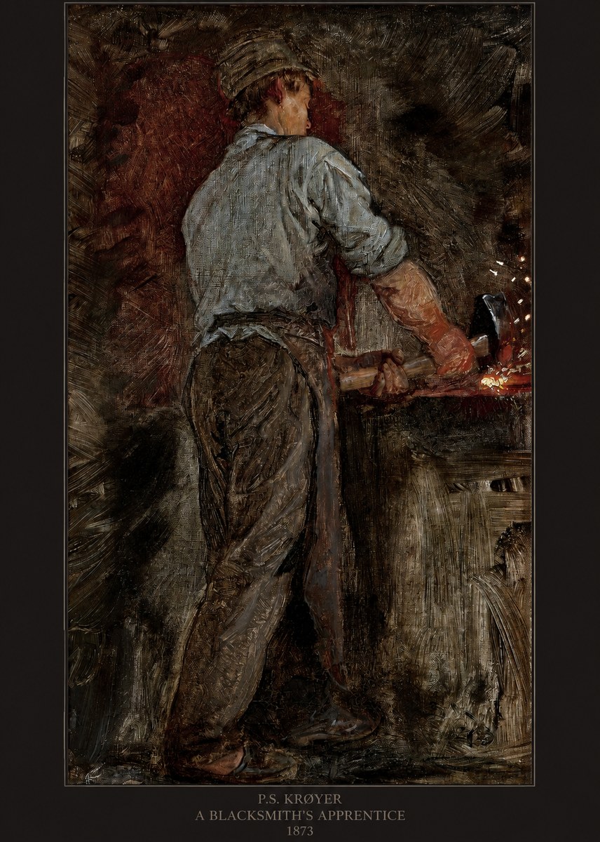 P.S. Krøyer A Blacksmith's Apprentice No6 - Póster