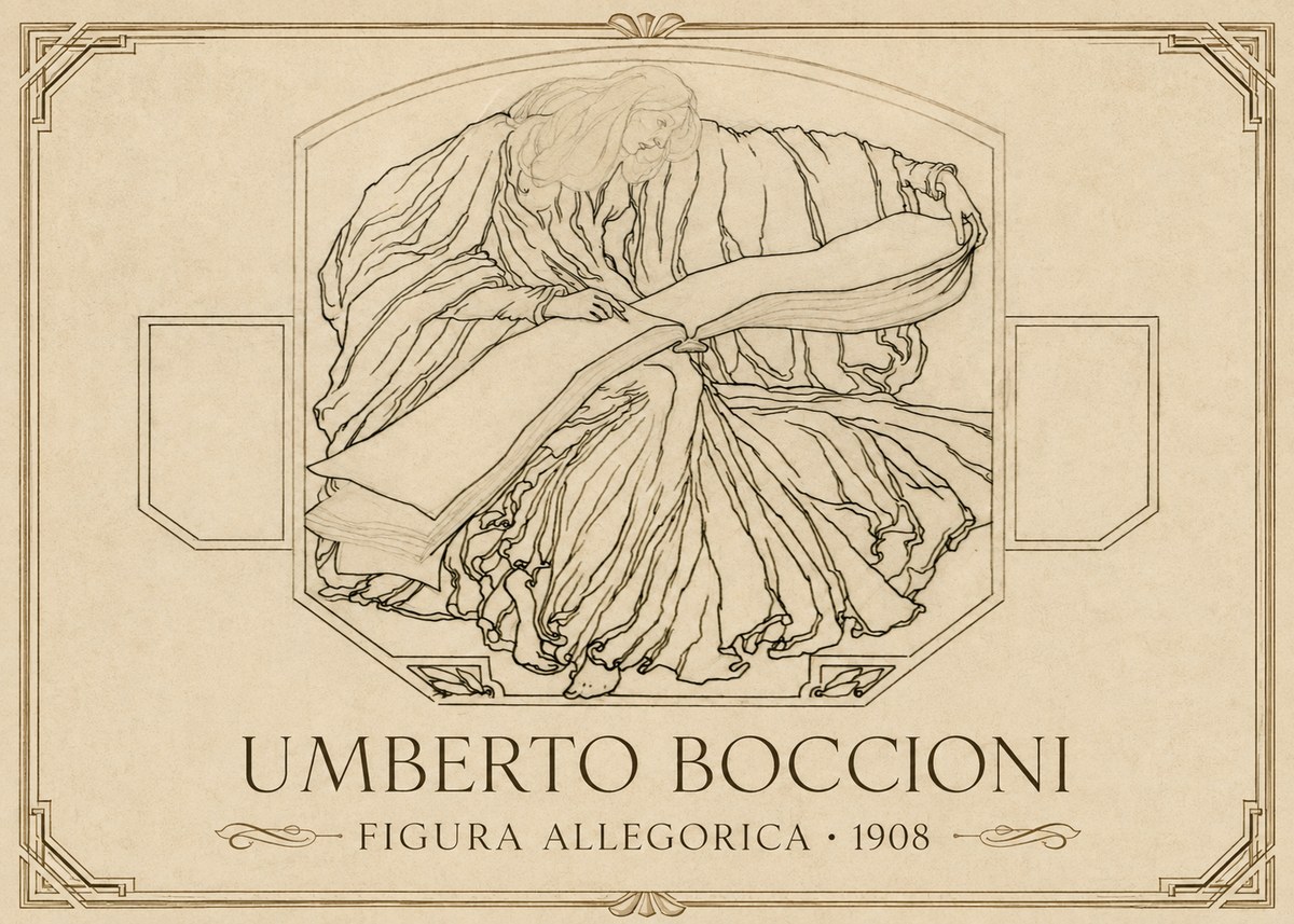 Umberto Boccioni Figura Allegorica No1 - Póster