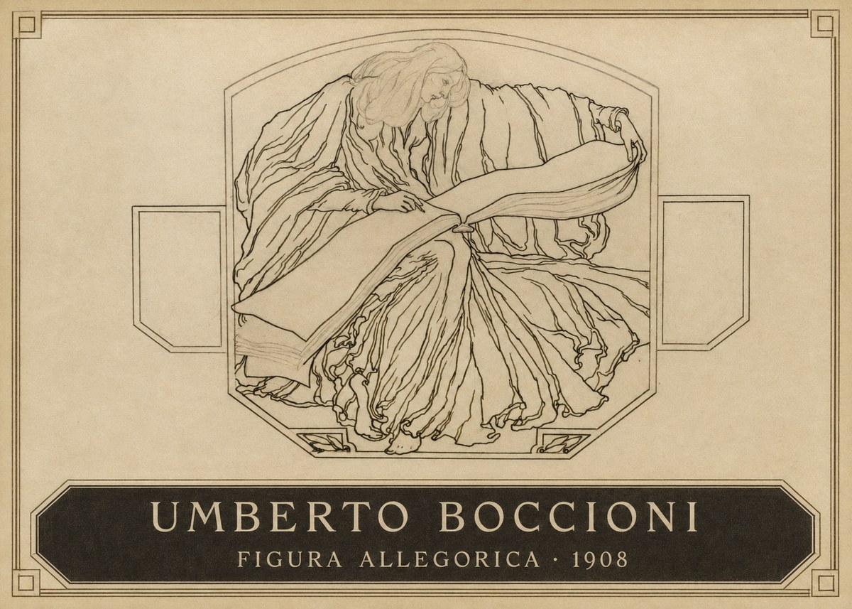 Umberto Boccioni Figura Allegorica No3 - Póster