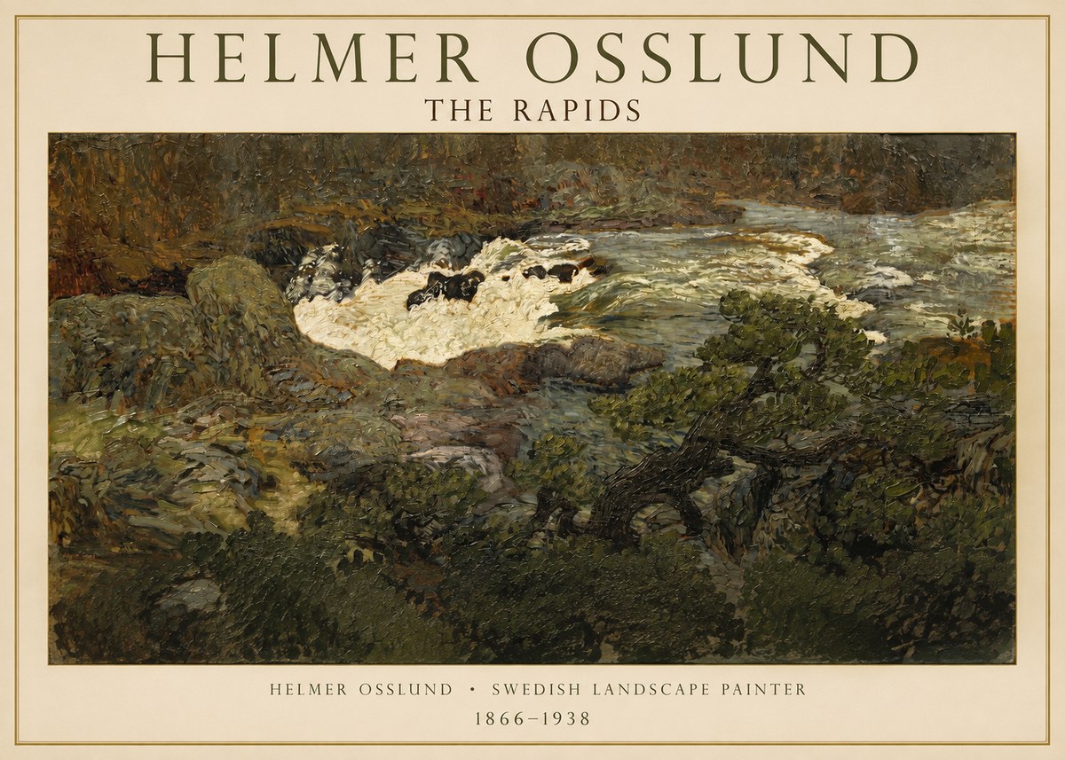 Helmer Osslund The Rapids No1 - Póster