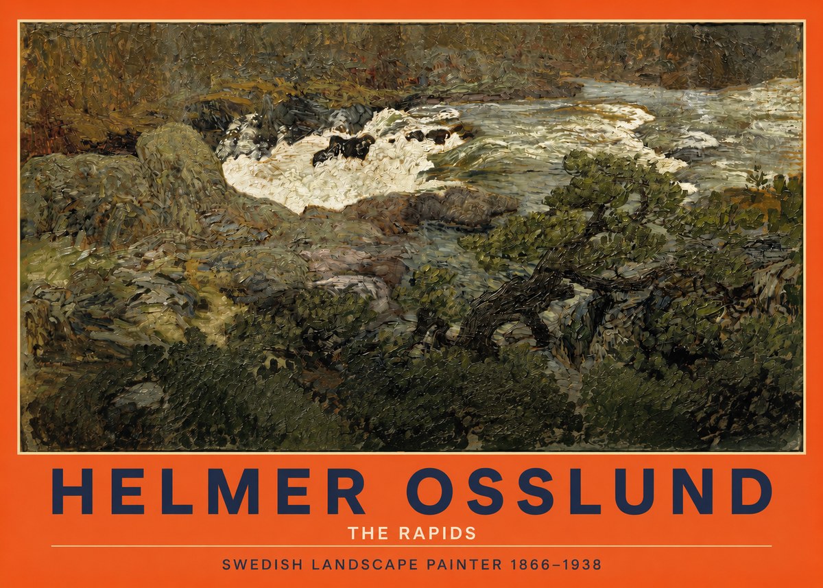 Helmer Osslund The Rapids No2 - Póster