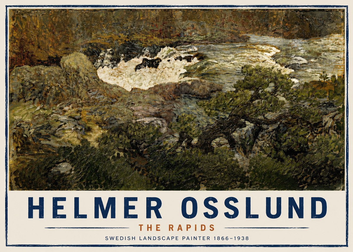 Helmer Osslund The Rapids No4 - Póster