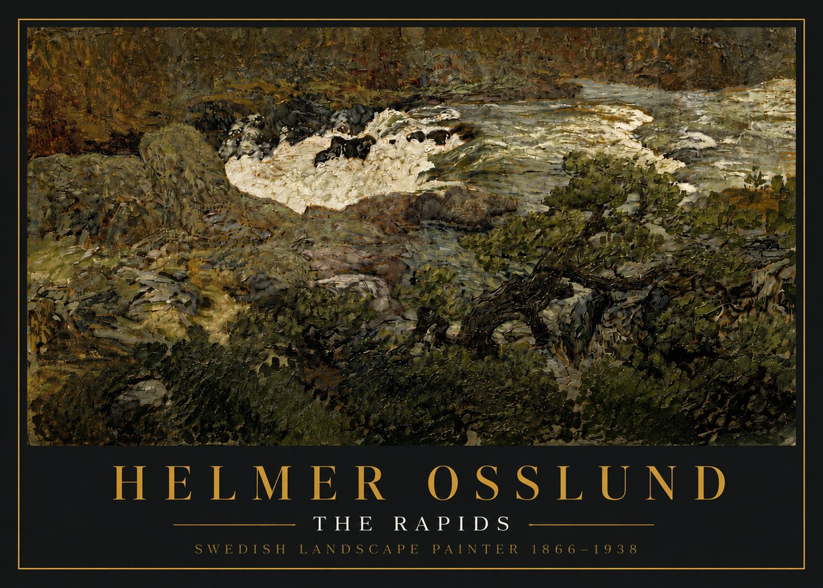 Helmer Osslund The Rapids No5 - Póster