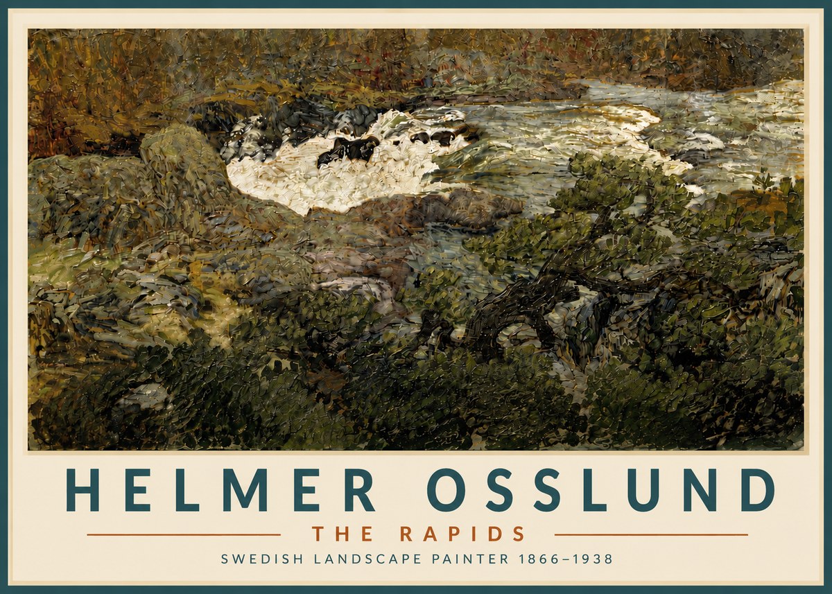 Helmer Osslund The Rapids No6 - Póster