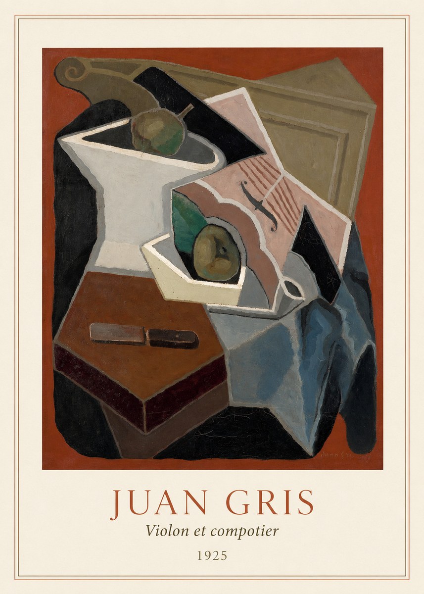Juan Gris Violon Et Compotier No3 - Póster
