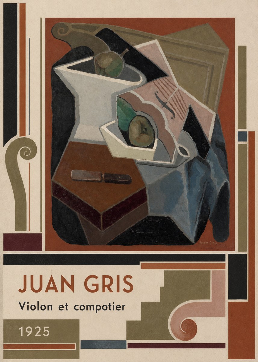 Juan Gris Violon Et Compotier No6 - Póster