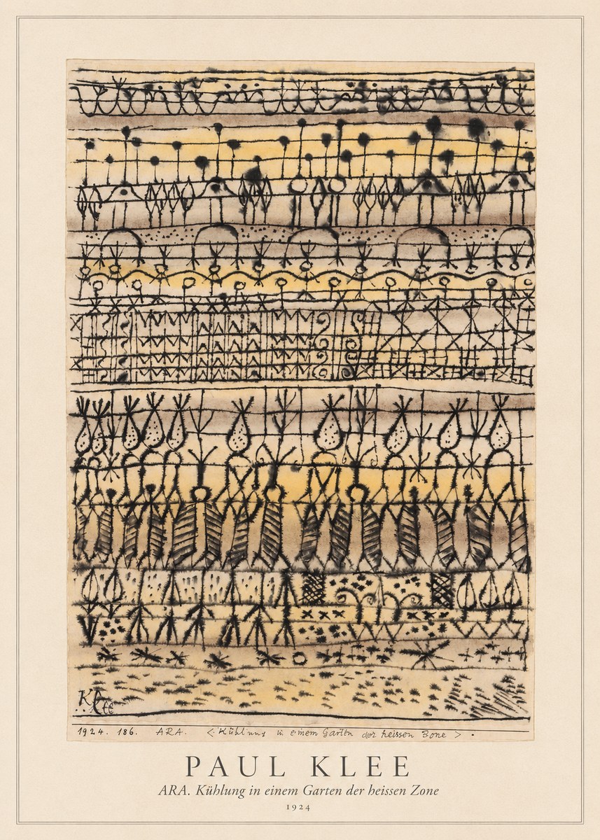 Paul Klee Ara. Kühlung in Einem Garten Der Heissen Zone No4 - Póster