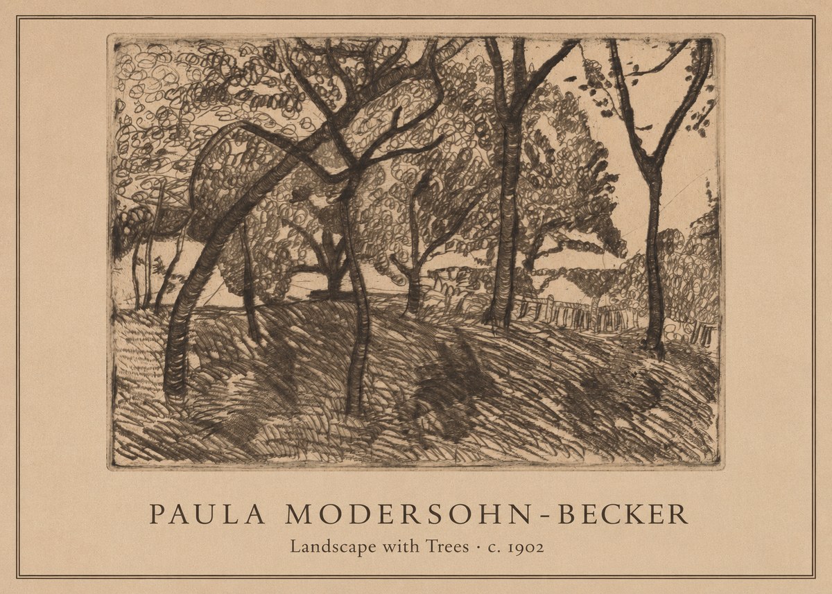 Paula Modersohn-Becker Landscape with Trees No1 - Póster