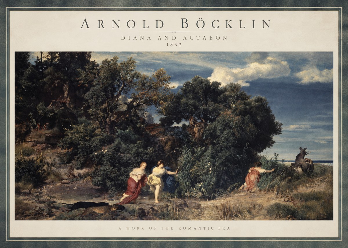 Arnold Böcklin Dianas Jagd No4 - Póster