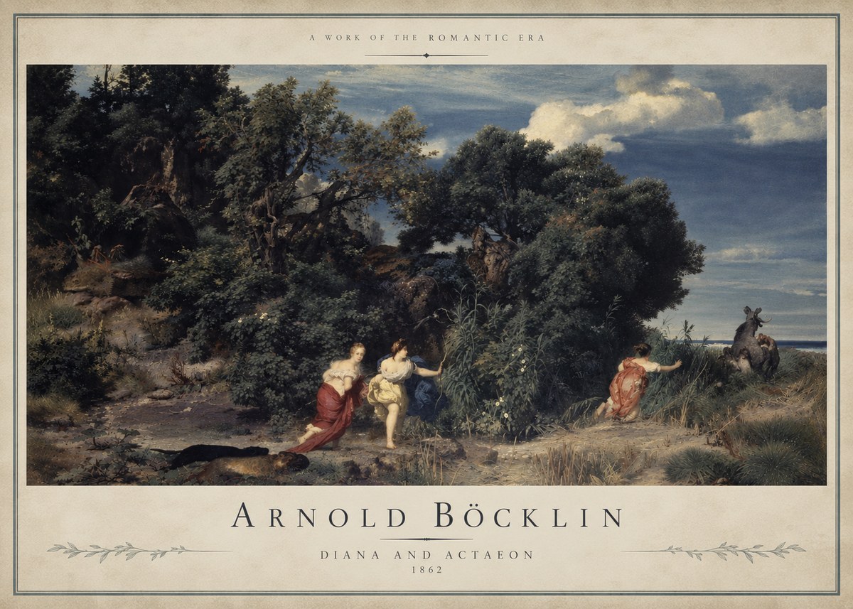 Arnold Böcklin Dianas Jagd No5 - Póster
