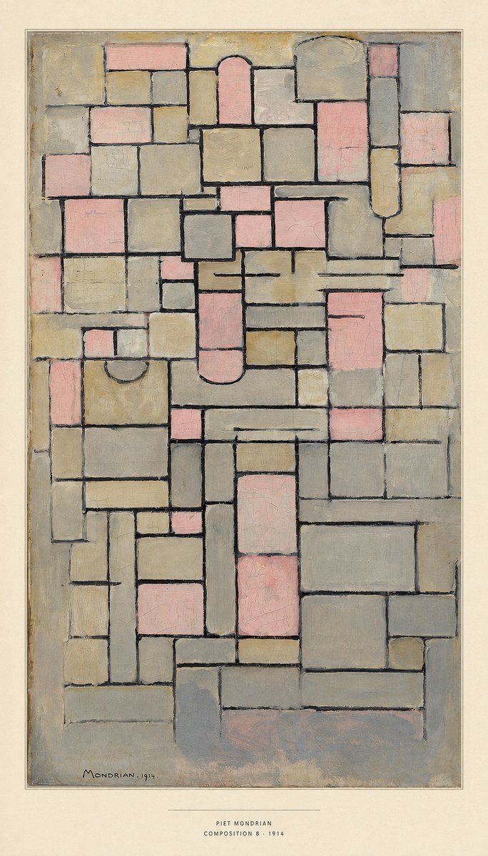 Piet Mondrian Composition 8 No6 - Póster