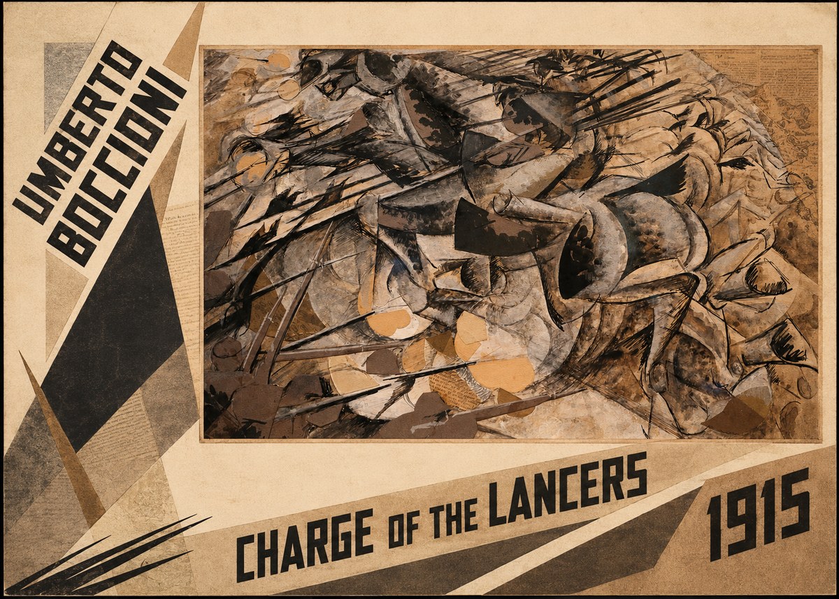 Umberto Boccioni Charge of the Lancers No2 - Póster