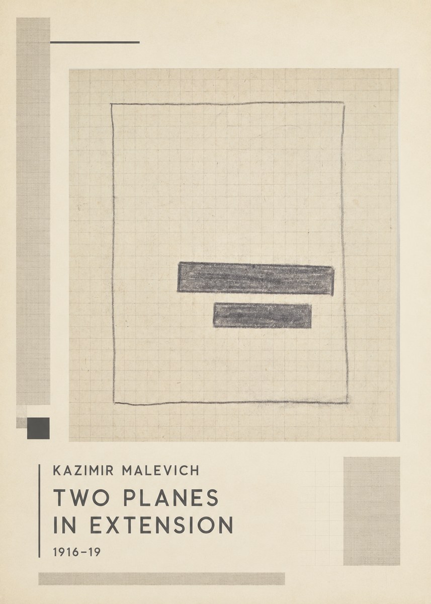 Kazimir Malevich Two Planes in Extension No1 - Póster