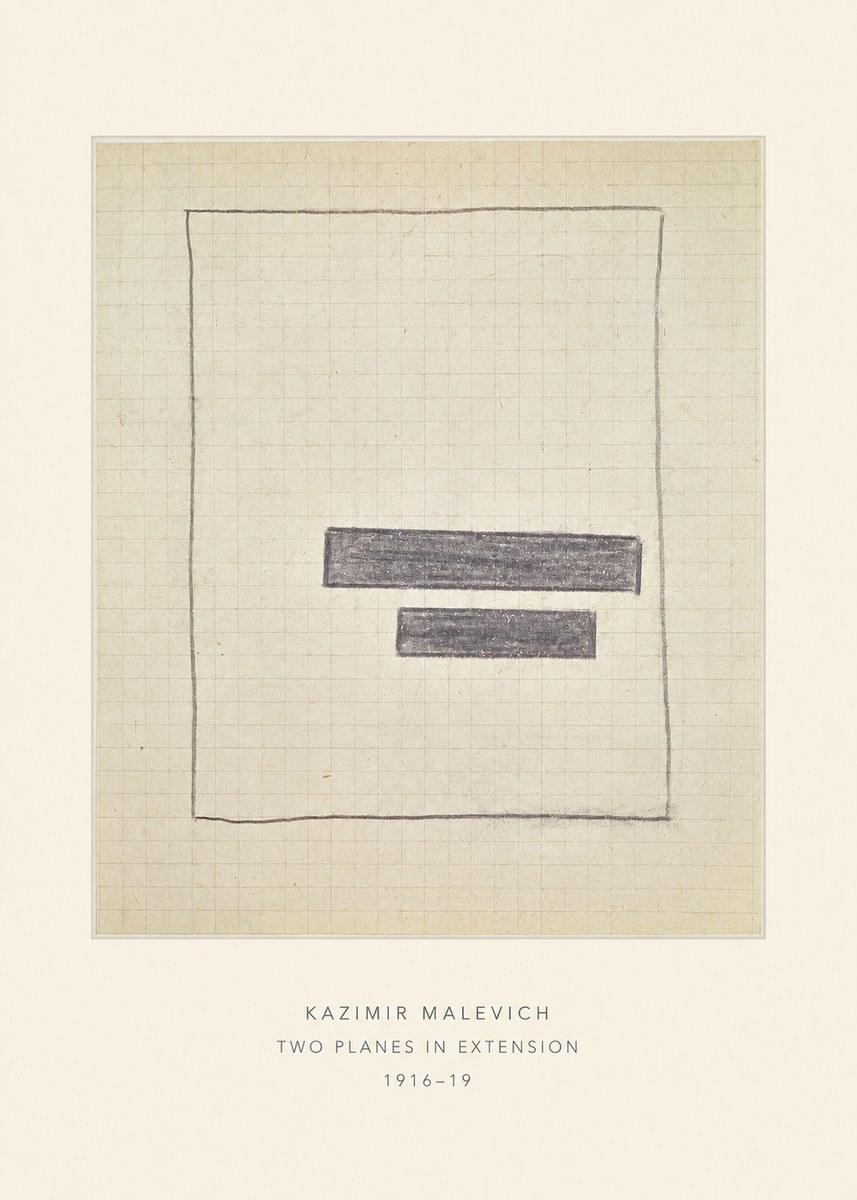 Kazimir Malevich Two Planes in Extension No4 - Póster