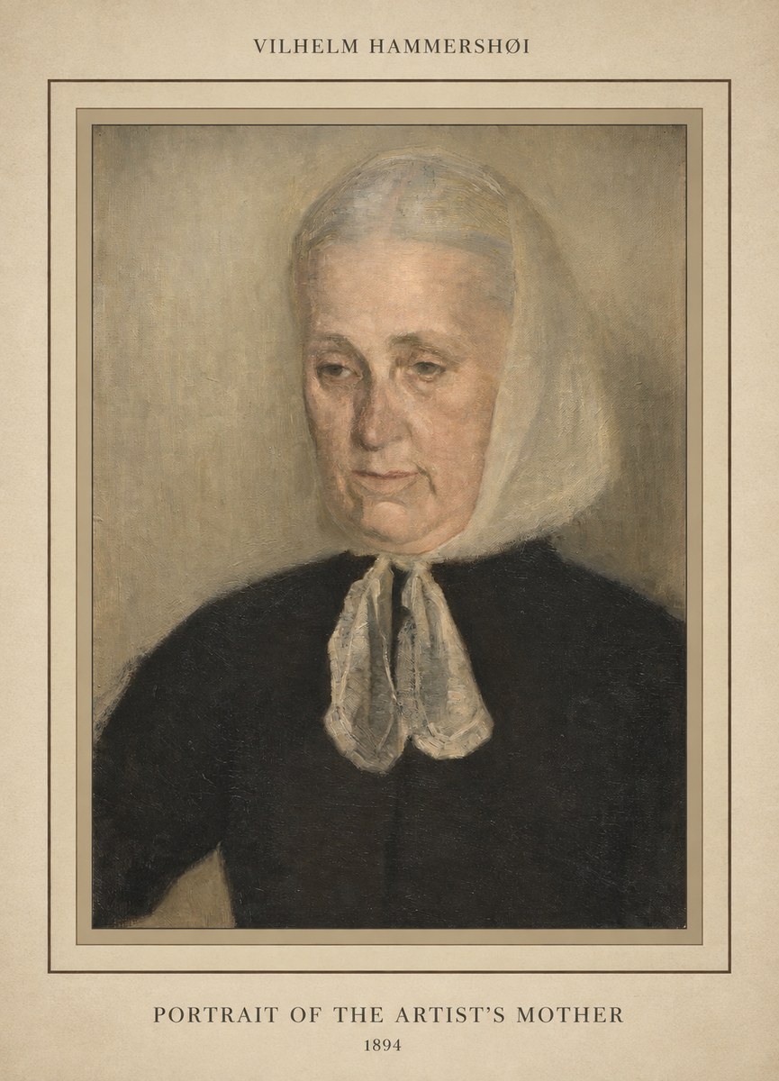 Vilhelm Hammershøi Portrait of the Artist's Mother · 1894 No3 - Póster