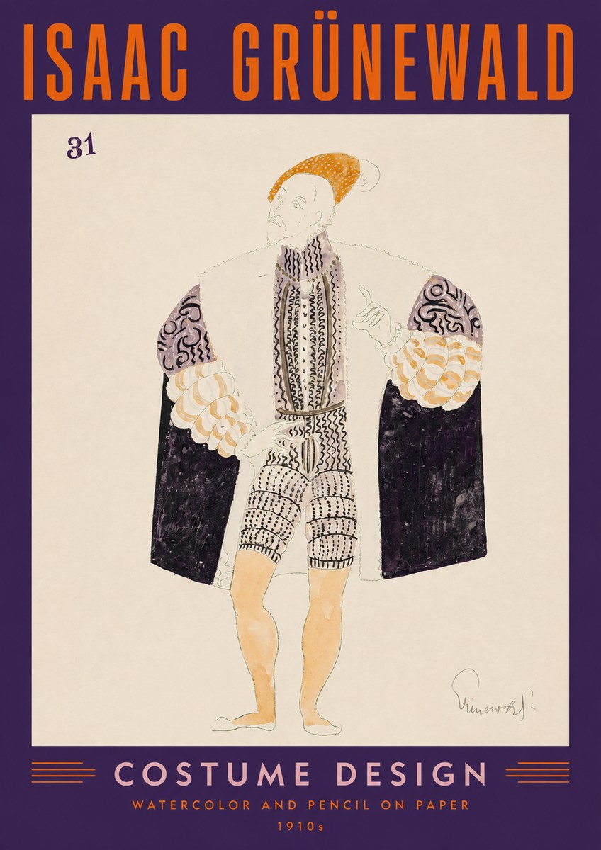 Isaac Grünewald Costume Design for Theatre No2 - Póster