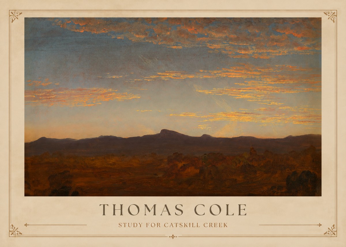 Thomas Cole Study for Catskill Creek II No1 - Póster