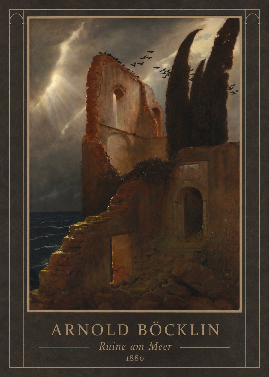 Arnold Böcklin Ruine Am Meer II No3 - Póster