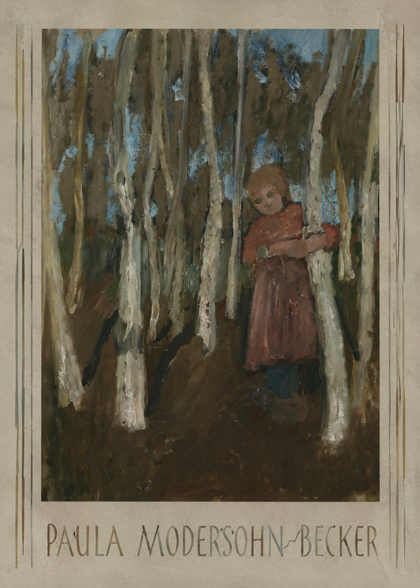 Paula Modersohn-Becker Girl in a Birch Forest No1 - Póster