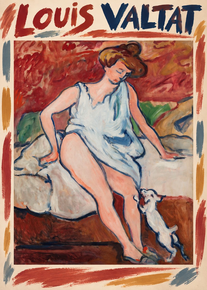 Louis Valtat Woman with a Dog No1 - Póster