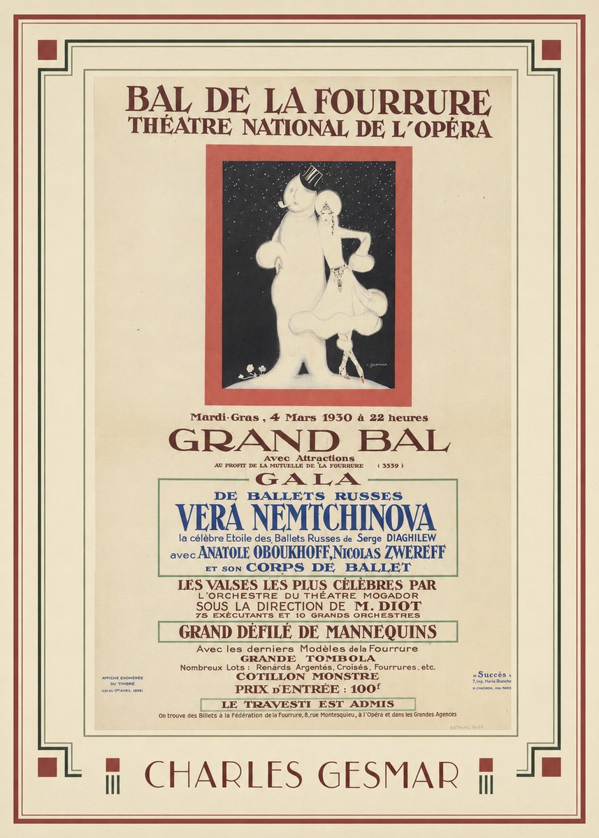 Charles Gesmar Bal De La Fourrure III No1 - Póster