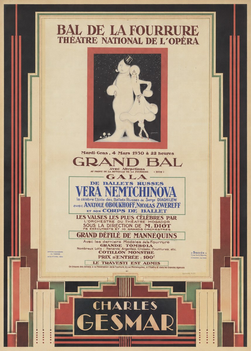 Charles Gesmar Bal De La Fourrure III No4 - Póster
