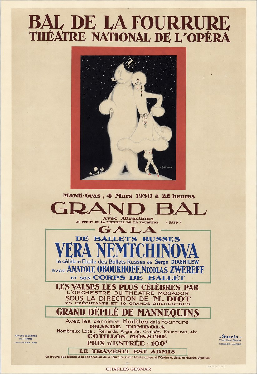 Charles Gesmar Bal De La Fourrure III No6 - Póster
