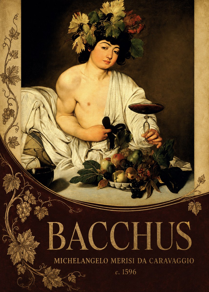 Michelangelo Merisi da Caravaggio Bacchus III No5 - Póster
