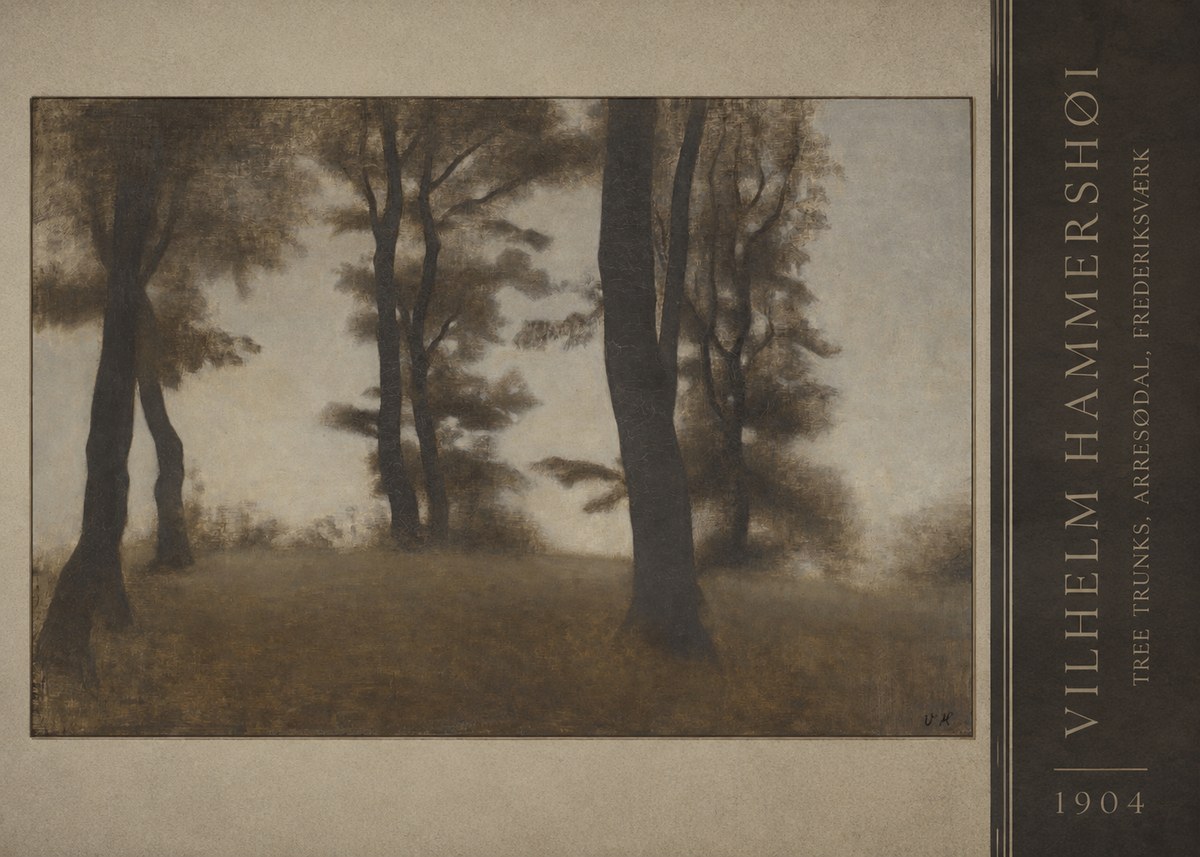 Vilhelm Hammershøi Tree Trunks, Arresødal, Frederiksværk No3 - Póster