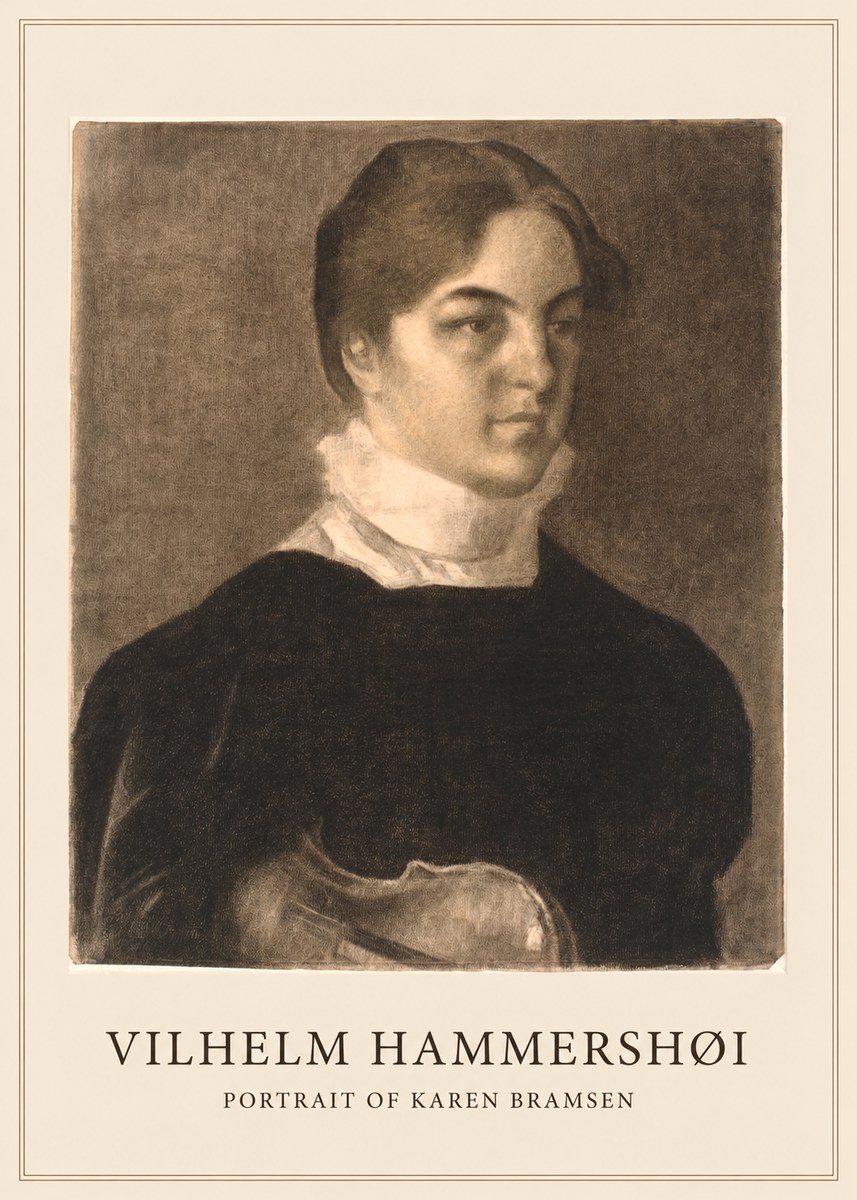 Vilhelm Hammershøi Portrait of Karen Bramsen No1 - Póster