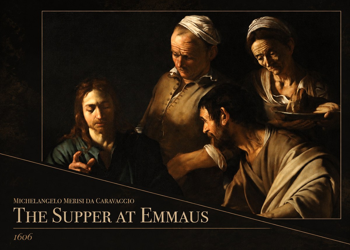 Michelangelo Merisi da Caravaggio The Supper at Emmaus I No2 - Póster
