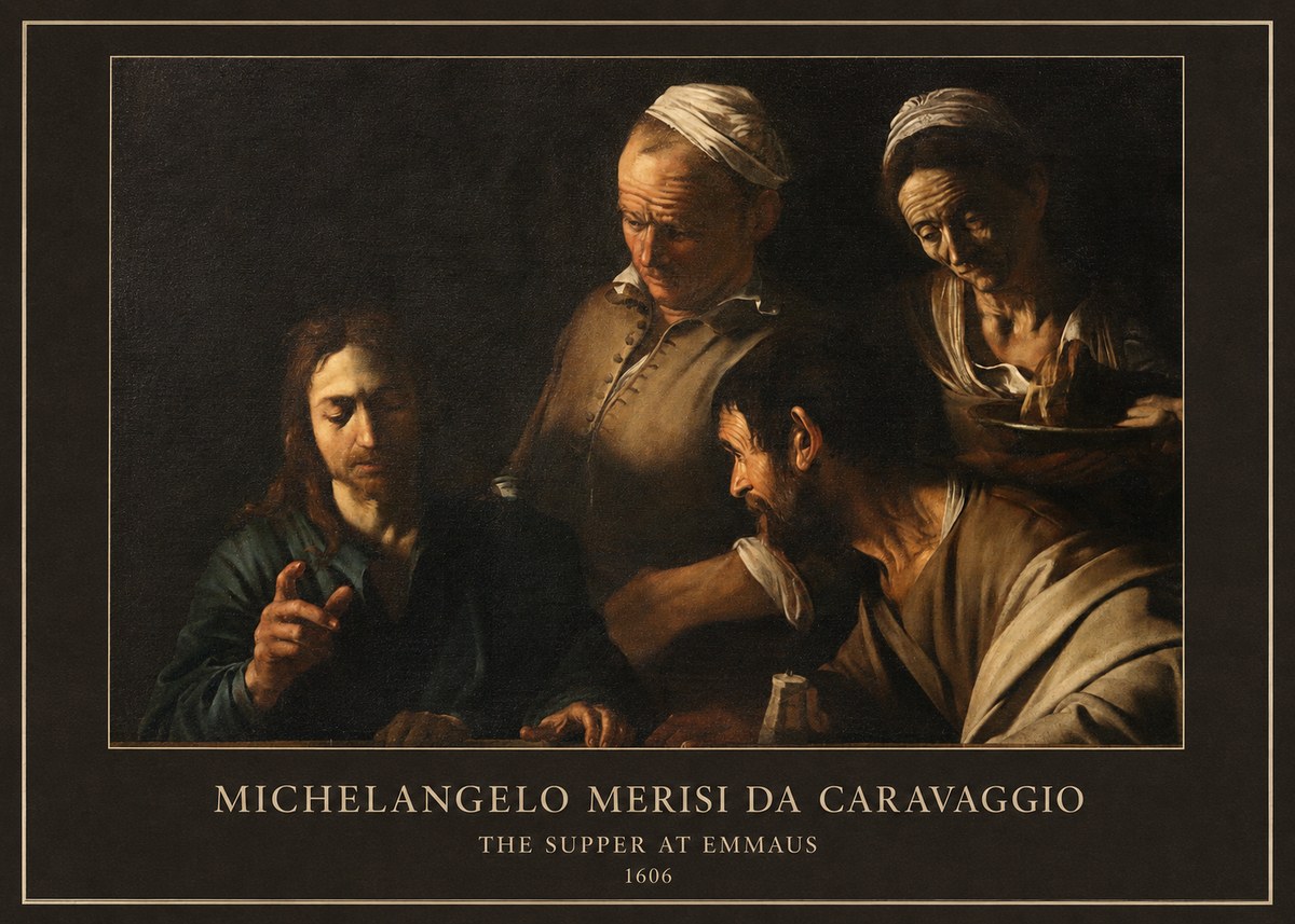 Michelangelo Merisi da Caravaggio The Supper at Emmaus I No4 - Póster
