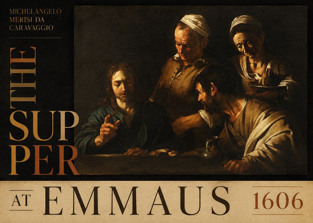 Michelangelo Merisi da Caravaggio The Supper at Emmaus I No5 - Póster