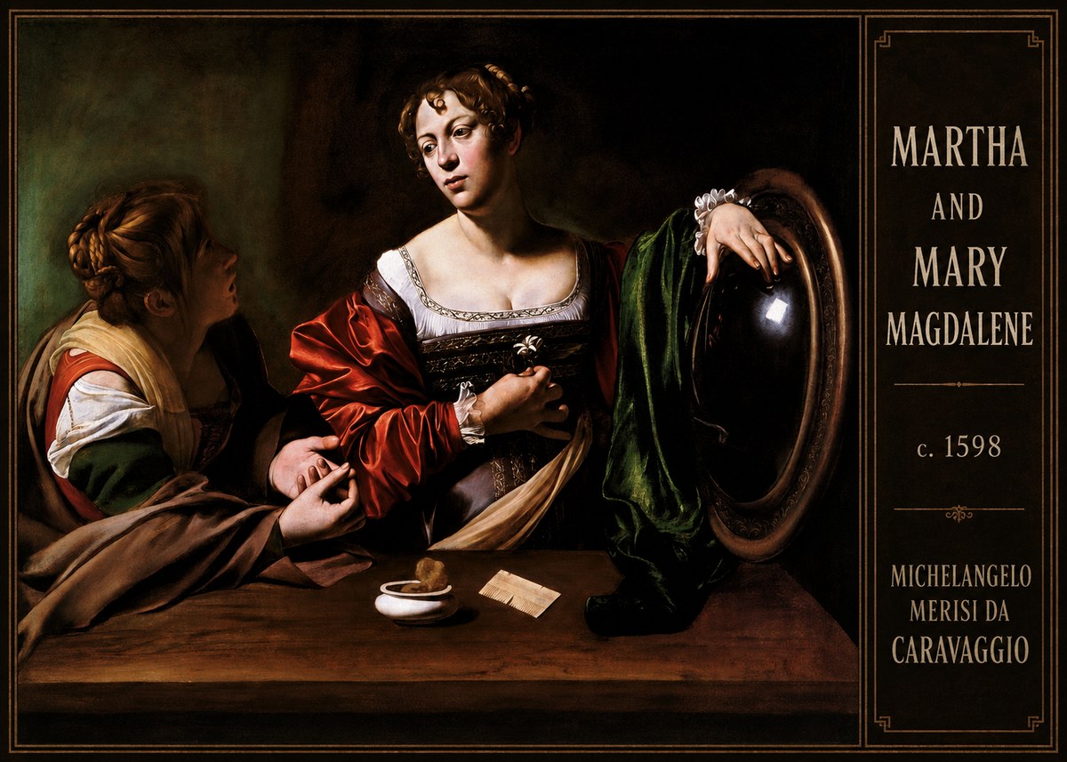 Michelangelo Merisi da Caravaggio Martha and Mary Magdalene No3 - Póster