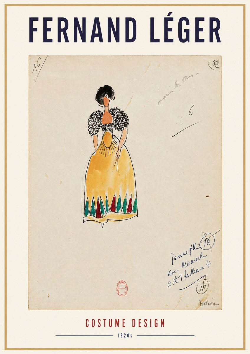 Fernand Léger Costume Design 1920S Preparatory Study No2 - Póster