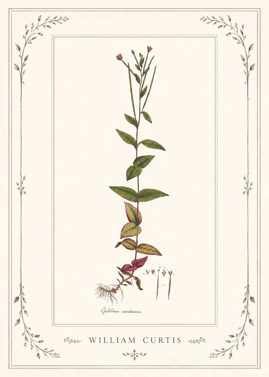 William Curtis Epilobium Montanum. No1 - Póster