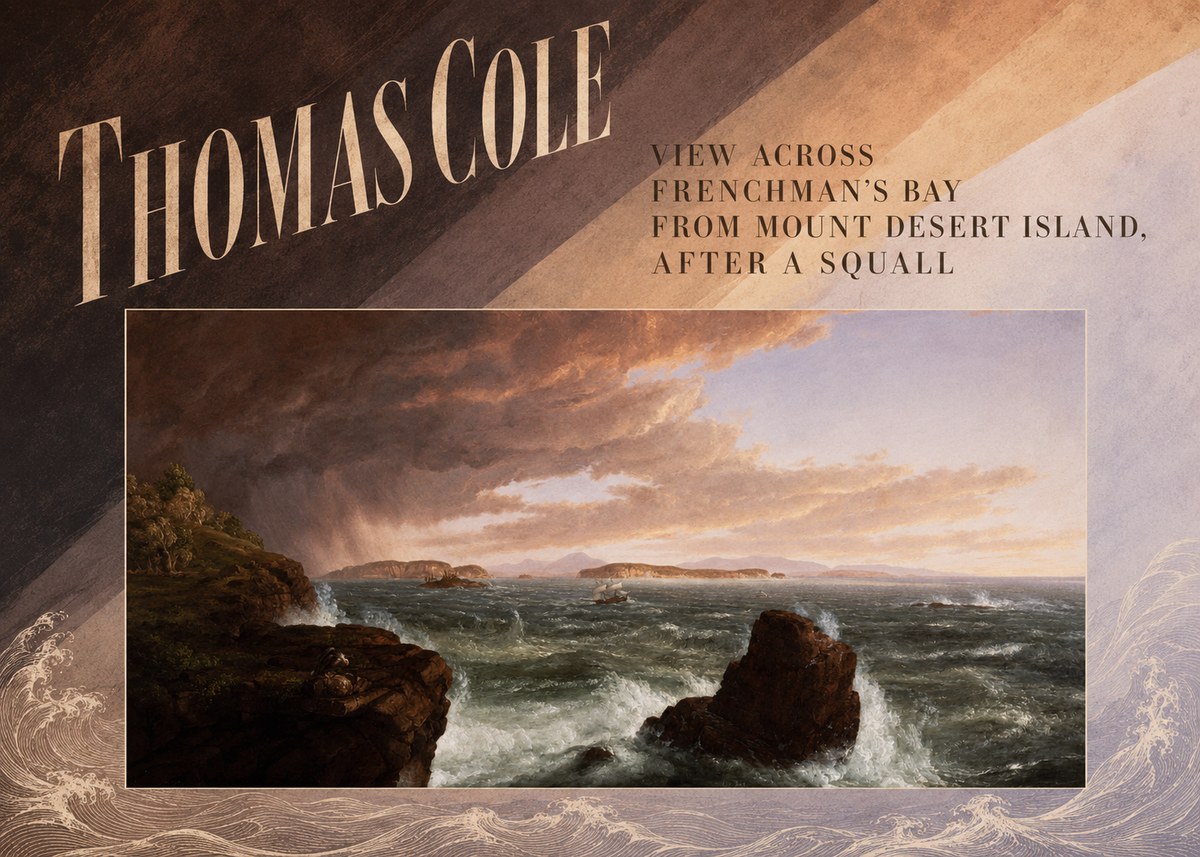 Thomas Cole View Across Frenchman's Bay from Mount Desert Island, After a Squall II No6 - Póster