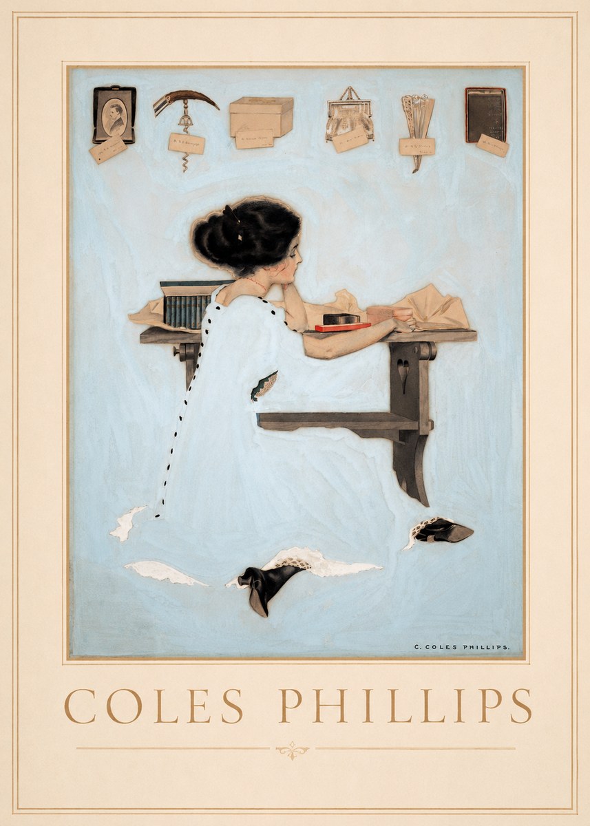 Coles Phillips Thinking of Him No1 - Póster