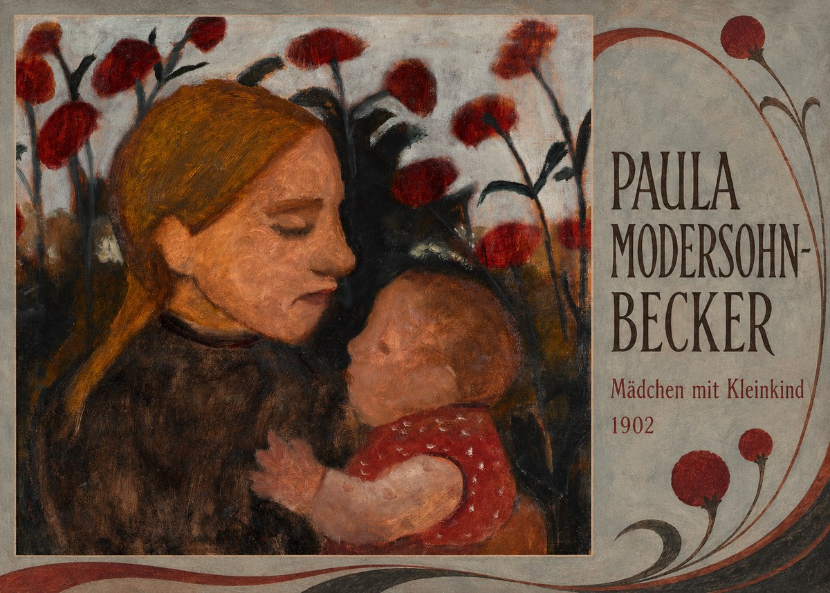 Paula Modersohn-Becker Mädchen Mit Kleinkind II No2 - Póster
