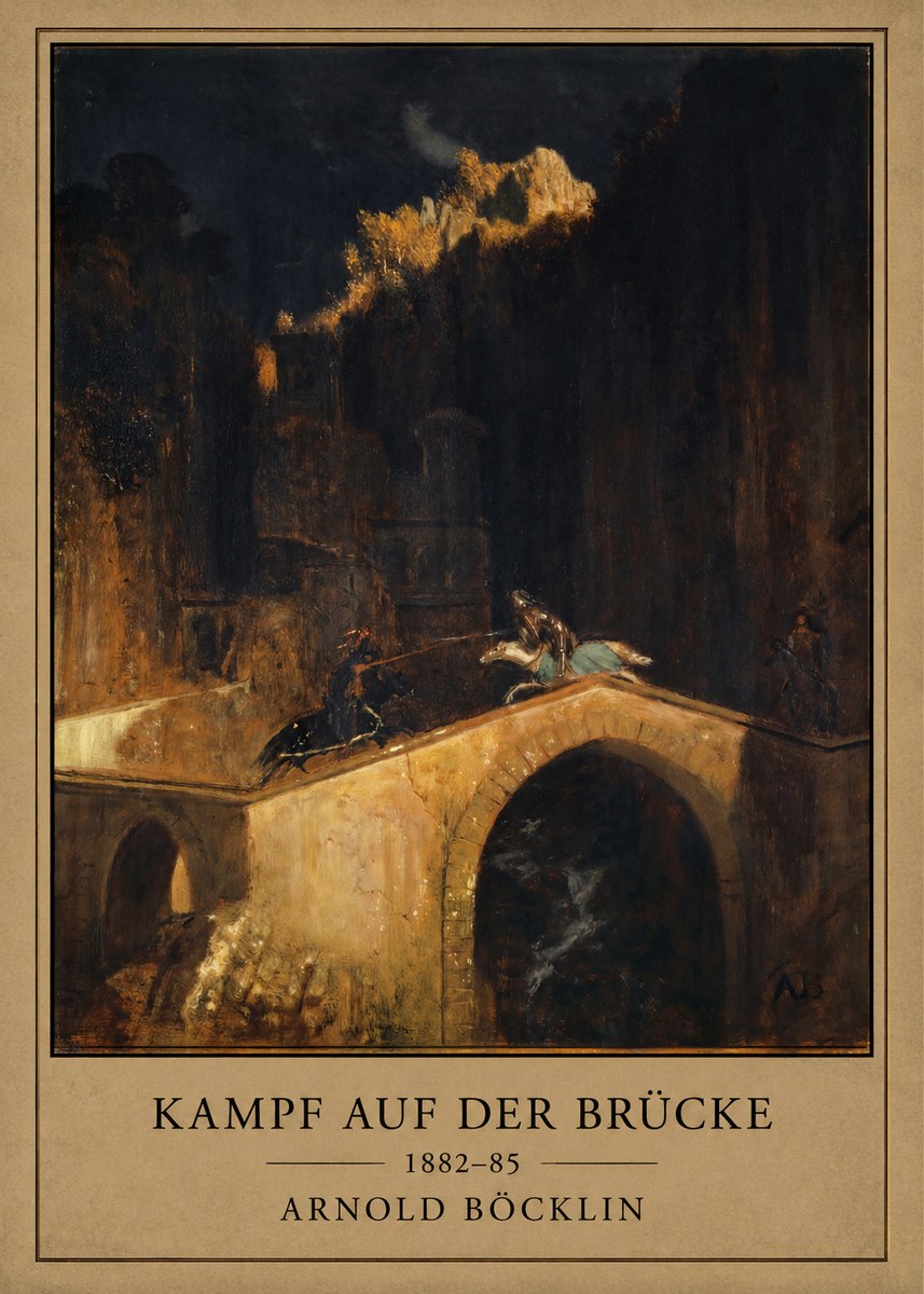 Arnold Böcklin Kampf Auf Der Brücke No1 - Póster