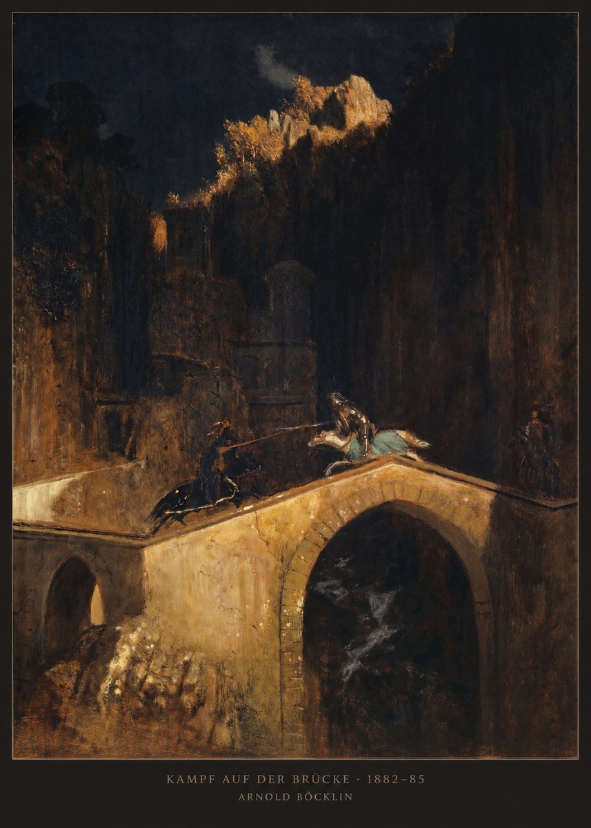 Arnold Böcklin Kampf Auf Der Brücke No2 - Póster
